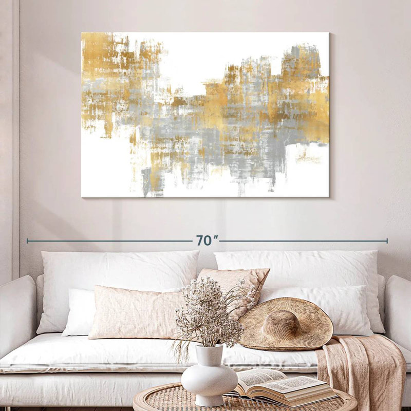 Avery Dynamic Gold On Grey I, 32" H x 48" W