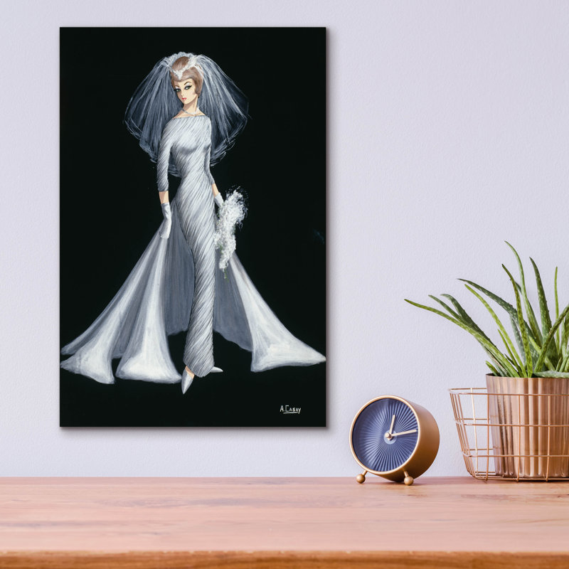 «Vintage Bride» par Anthony Casay, art mural en verre acrylique, H 16 po x l 12 po x P 0,13 po
