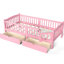 Lit plateforme rose avec lit simple TG