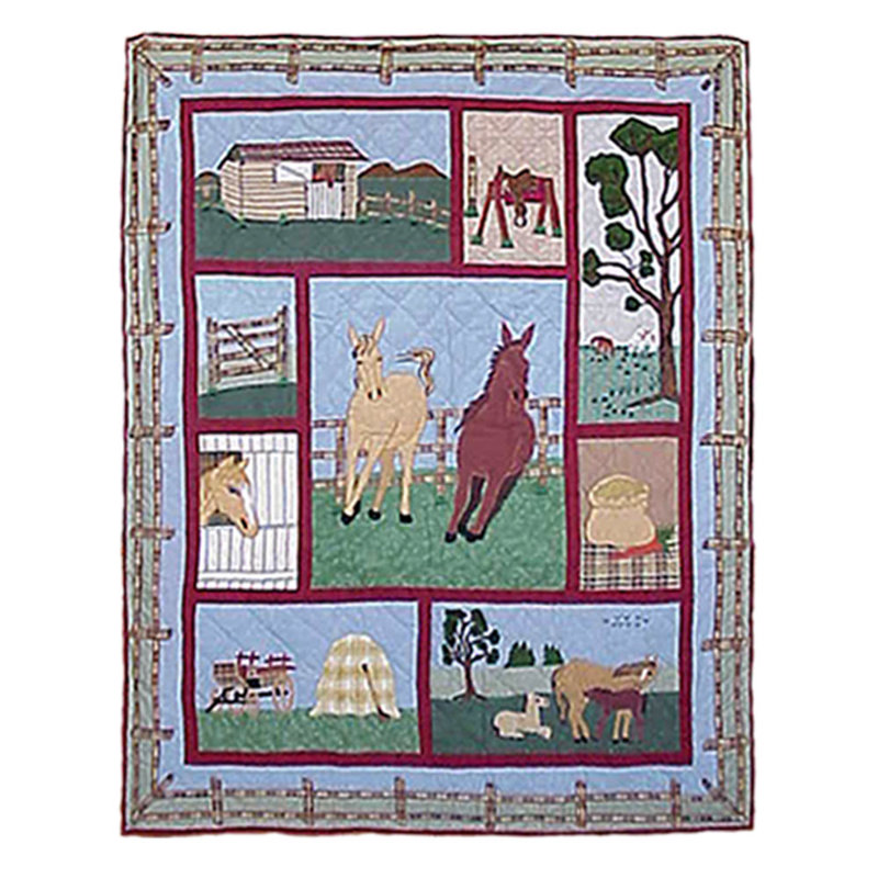 Horse Quilted Throw Blanket