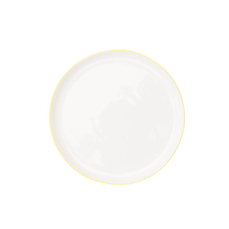 Abbesses Salad Plate, White/Yellow