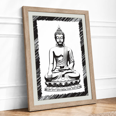 Seated Buddha Japandi - Framed Print