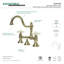 Kingston Brass Restoration Two-Handle 3-Hole Deck Mount Bridge Bathroom Faucet with Brass Pop-Up-64005520