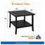 Table d'appoint d'extérieur 19 po carrée en métal noir, table de bout pour terrasse toutes saisons à 2 niveaux