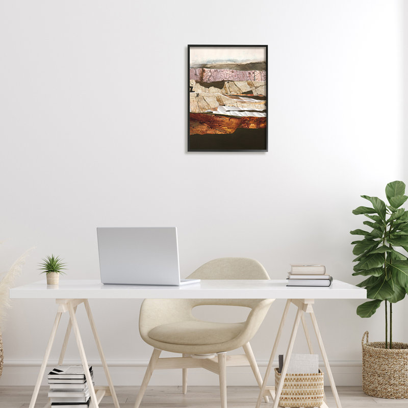 Motif abstrait de paysage géodésique de roches abstraites par Design Fabrikken - Peinture, H 20 po x l 16 po x P 1,5 po