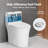 17" Comfort Height One-Piece Elongated Toilet, 0.9/1.28 GPF Dual Flush, MAP 1000g Powerful Siphon Flush, Compact Fully Skirted, Soft Close & Quick-Release Seat, 12" Rough-In, White, BS-S007