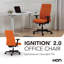 Chaise de bureau ergonomique en tissu HON Ignition 2.0, inclinaison standard, structure noire, abricot-120151193-120151189-120151191
