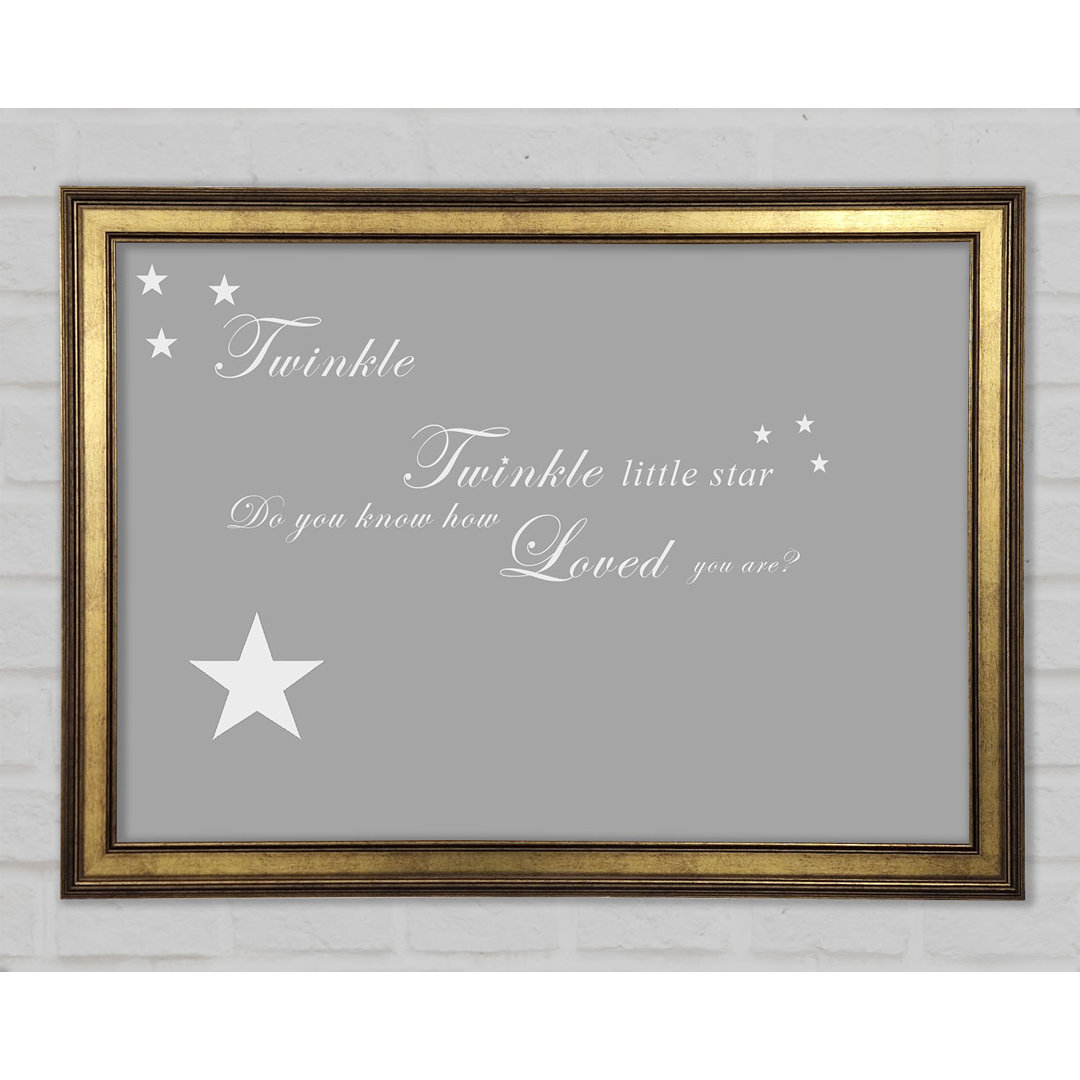 Kinderzimmer Zitat Twinkle Twinkle Little Star 1 Gerahmter Druck