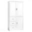 Armoire de rangement haute et large avec portes pour salle de bain / bureau, trois tiroirs, blanc (ancien numéro de référence: N725p331357k / Wf299285aak)