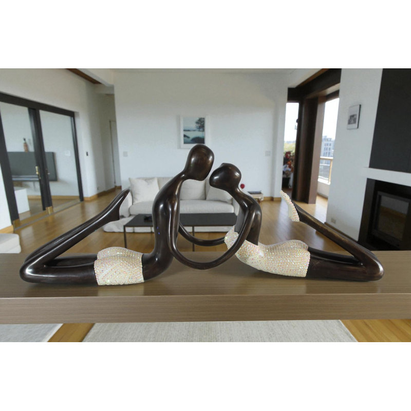 Statue d'art en bronze NIFao «Endless Love» par Liliana Mendez 26 po x 5 po x H 10 po