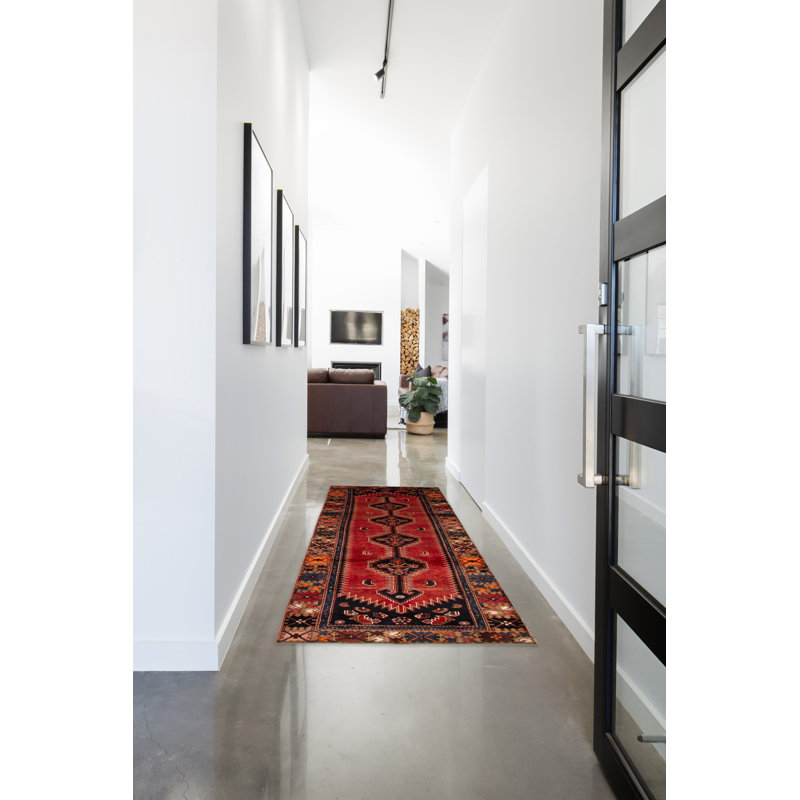 Aruna One-of-a-Kind Runner 3'7" X 9'11" 1990s Runner Wool Area Rug