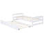 Lit plateforme simple avec lit gigogne, blanc