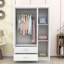 Armoire avec 3 portes, tiroirs de rangement et tablettes-803081370