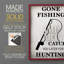 «Gone Fishing», reproduction encadrée - bois massif-831107814-831107834