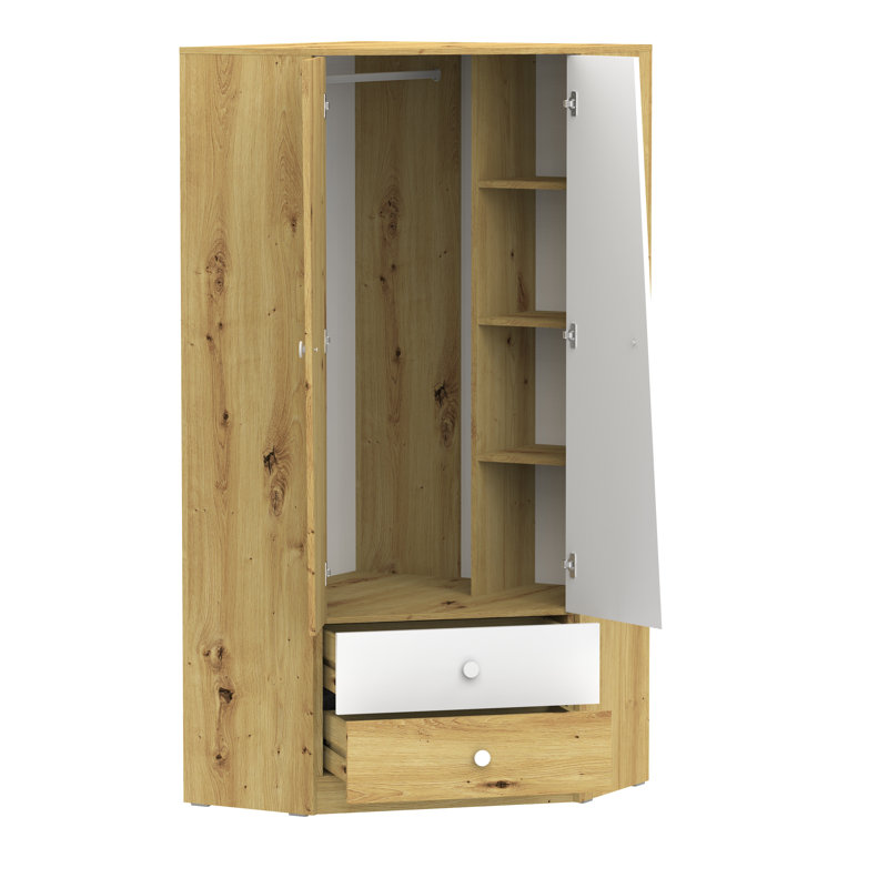 Nantes 2 Door Manufactured Wood Wardrobe, Matt White