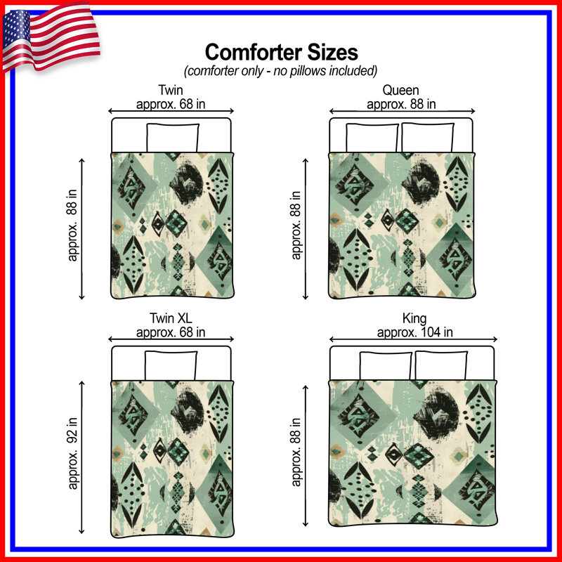 Abstract Geometric Shapes Comforter, King