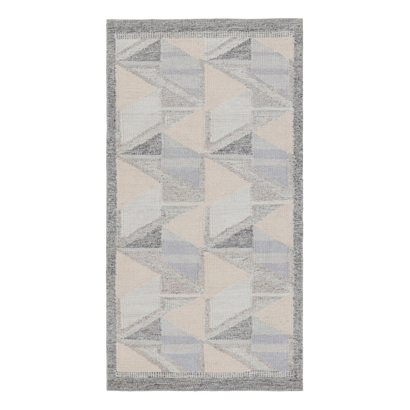 Rug & Kilim’S Scandinavian Style Outdoor Rug With Blue & Gray Geometric Pattern, Rectangle 3'1" x 5'11"