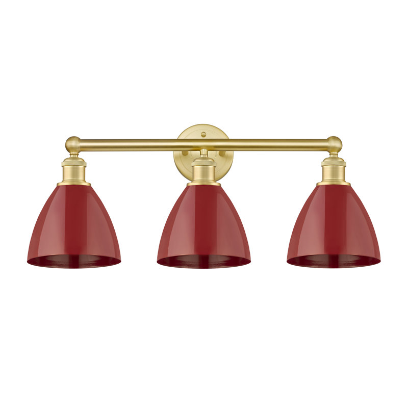 Anglie 3 - Light Dimmable Vanity Light, Red, Satin Gold
