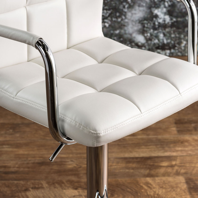 Tabouret de bar pivotant à hauteur réglable Aarvin, Blanc
