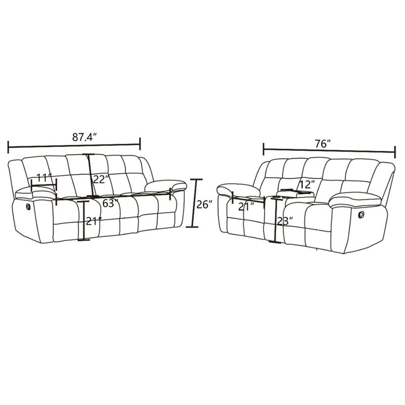  Haven Beige Corduroy 2-Piece Living Room Warm Sofa And Loveseat set