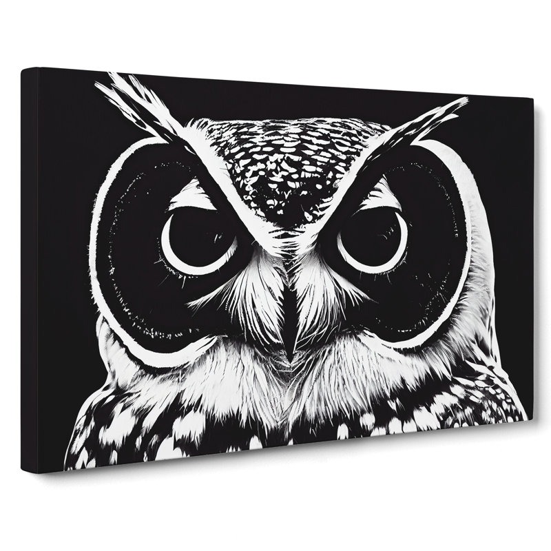 Striking Owl Art - Wrapped Canvas, 35cm H x 50cm W x 3cm D