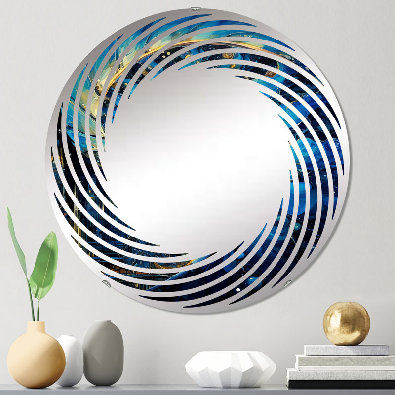 Nautilus Sapphire Shellfish - Spiral Wall Mirror, 23.6" x 23.6", Round