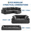 Canapé modulaire de 105 pouces, canapé en L en velours à 4 places avec port de charge et coussins moelleux, canapé à siège profond moderne et confortable-323642836