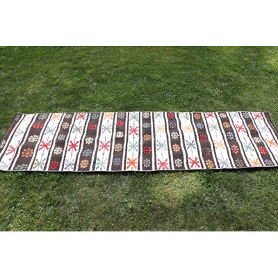 Tapis de couloir turc rétro vintage en blanc pour décor de couloir bohémien et de couloir