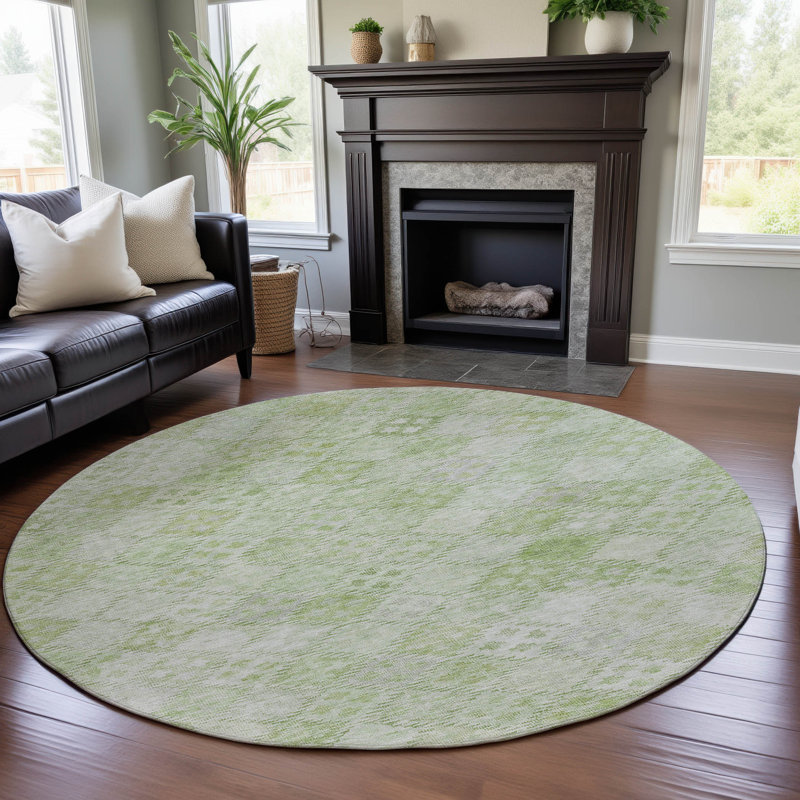 Premium Machine Washable Janicki AMF1081 Geometric Rug, Round 8'