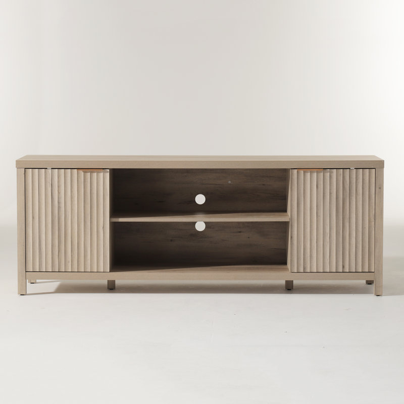 Nicolee 67'' W Storage Credenza, Greige Oak, 25"H x 67"W x 15.4"D