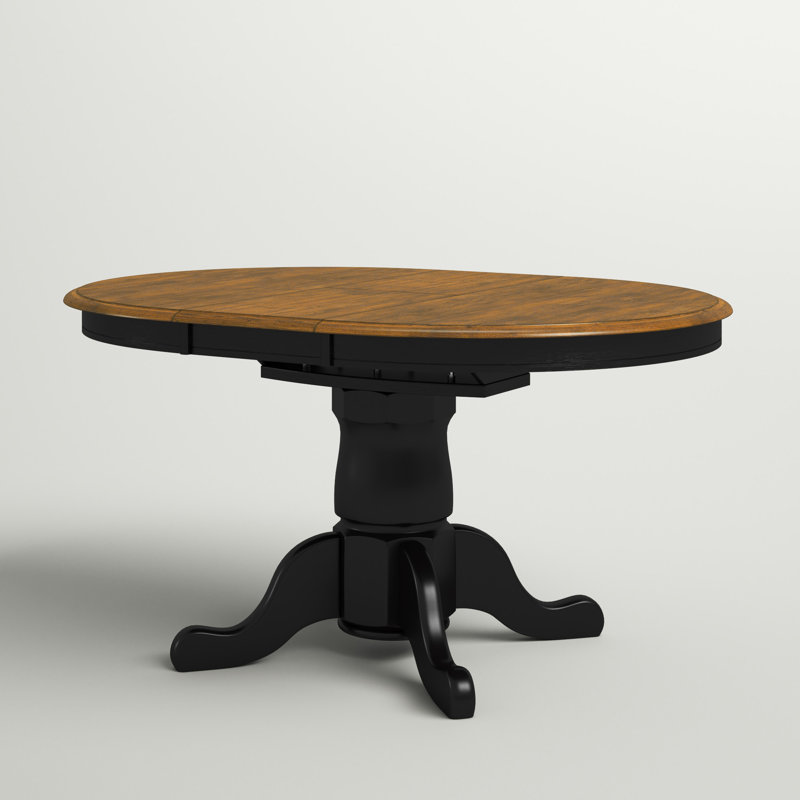 Orviston Extendable Solid Wood Dining Table, Almond/Ebony