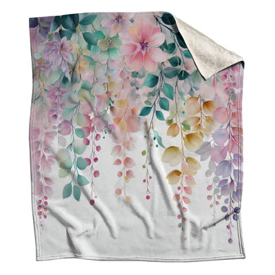 Watercolor Floral Foliage Blankets