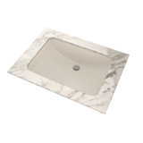 Vitreous China Rectangular Undermount Bathroom Sink with Overflow