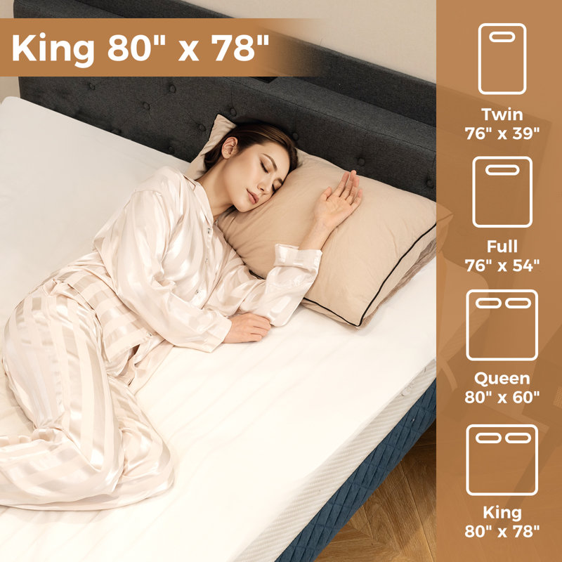 Juniata Blanket Electric Heated Mattress Pad, King
