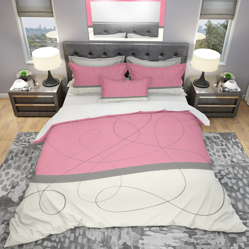 Geometric Neapolitan II - Shabby Elegance Duvet Cover Set - Microfiber Polyester, Twin Duvet Cover + 2 Shams