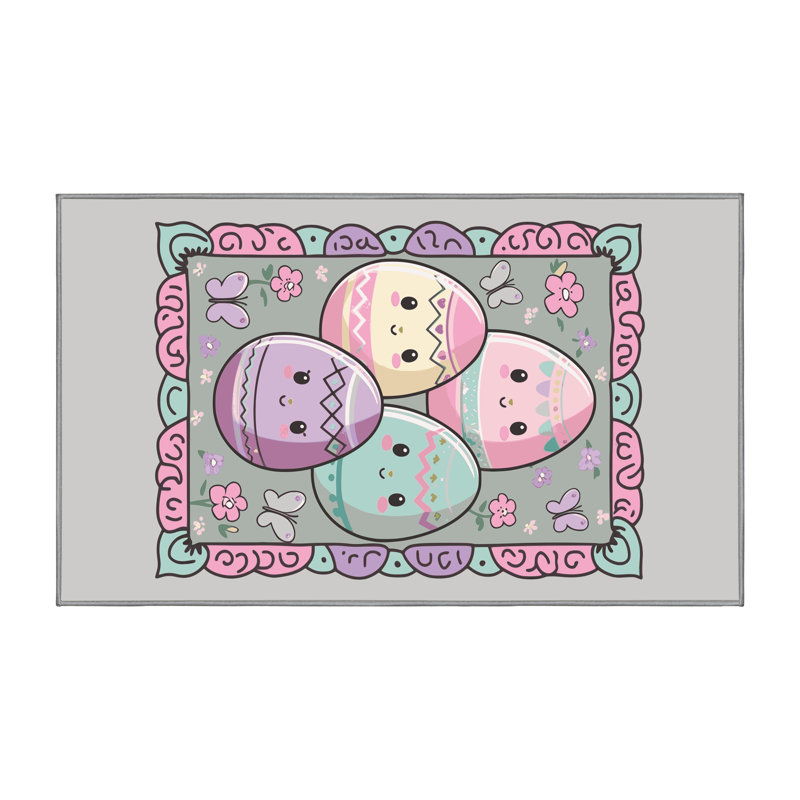 The Holiday Aisle® Easter Spring Holiday Rug, Rectangle 8' x 12'