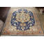 Tapis de la zone en laine bleu/bleu marine 13 pi 8 po x 15 pi 3 po one-of-kind main-noué la new age Skelton
