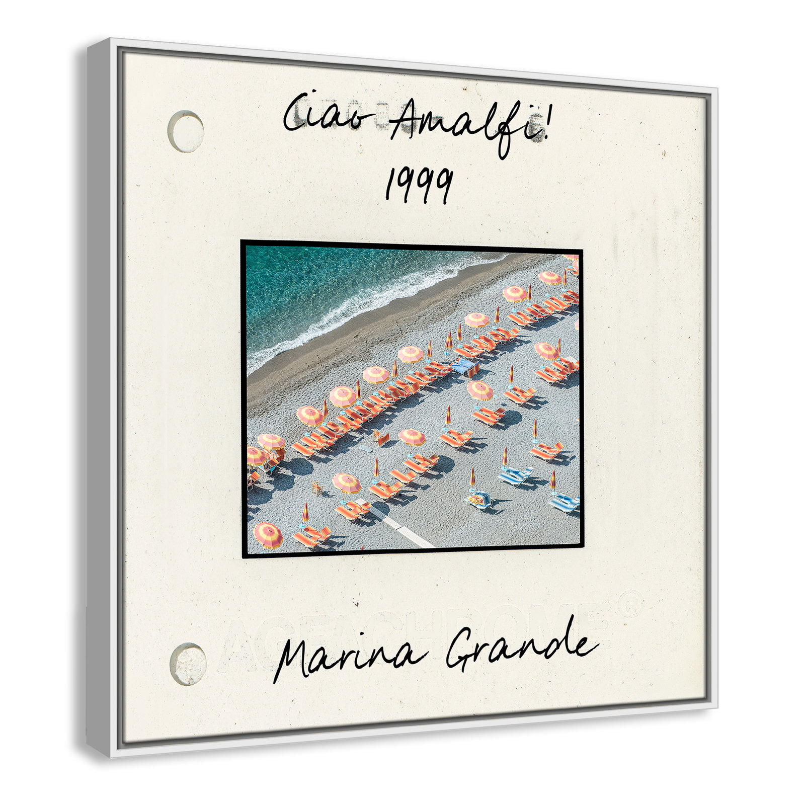 Ritona "Amalfi, Italy - Marina Grande" Print, White Floater Framed Canvas, 31.5" H x 31.5" W x 2" D