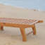Chaise longue inclinable d'extérieur pliante avec roulettes, structure en bois d'acacia - couleur teck
