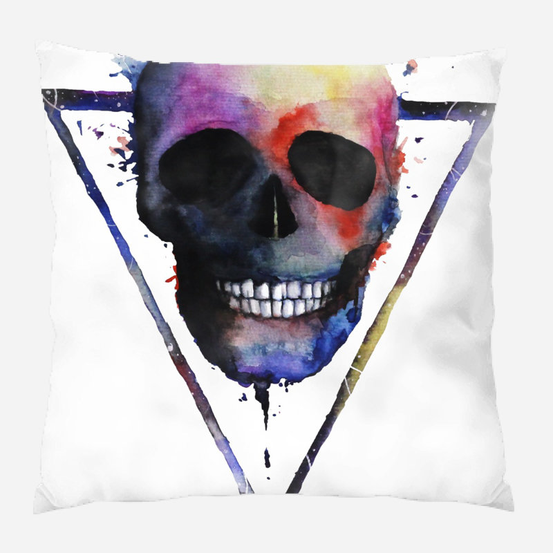 Coussin décoratif squelette, Intérieur, Microsuède