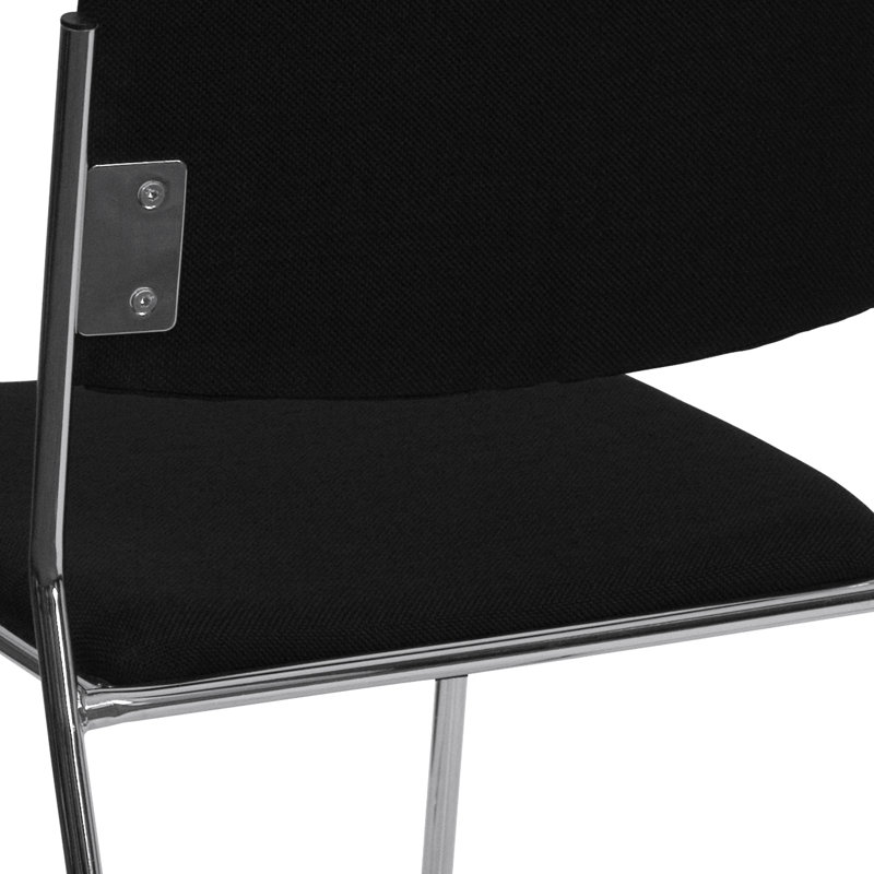 Chaise empilable à haute densité Nickl, Chrome chrome, Tissu noir