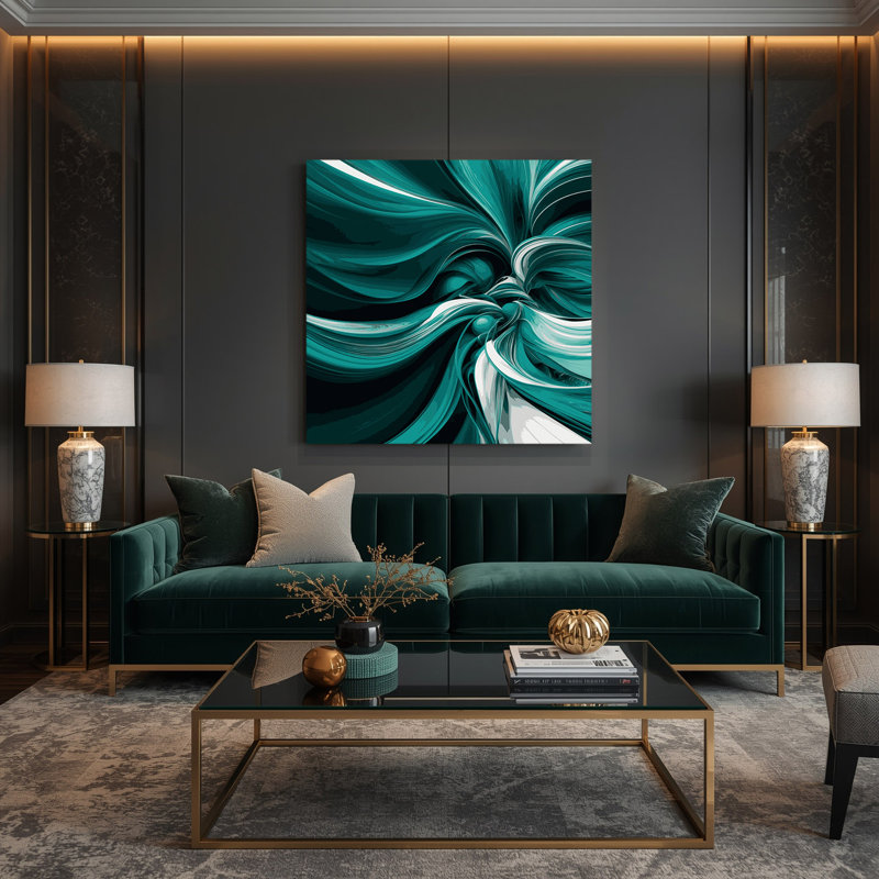 Art numérique sur toile, abstraction numérique 59, H 12 po x l 12 po