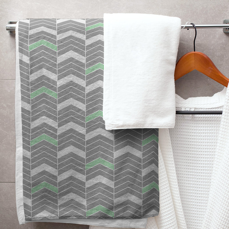 Stephenie Bath Towel, Gray/Green