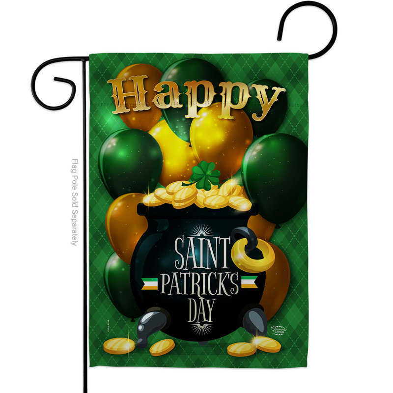 Double Sided Polyester St. Patrick's Day House Flag, 18.5" H x 13" W