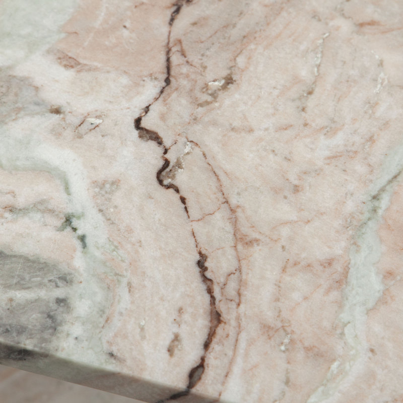 Natural Marble I-Beam Accent Table, 15 x 12 x 18