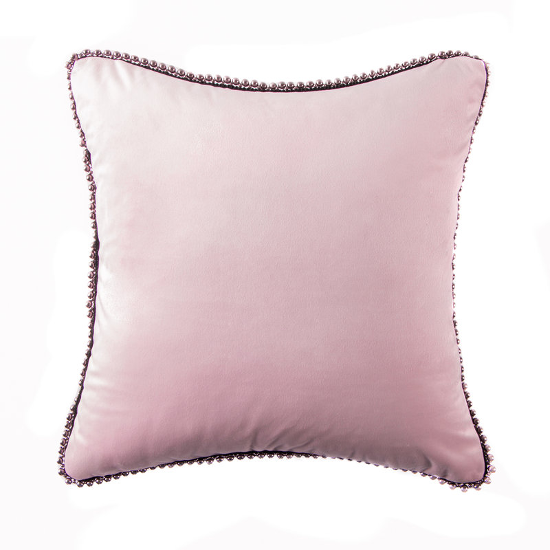 Coussin décoratif en velours, Rose clair, Housse de coussin et insert