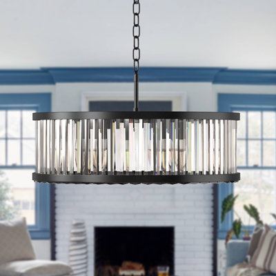 Graceyn 24" Crystal Chandelier 6 - Light Dimmable with Hanging Chain