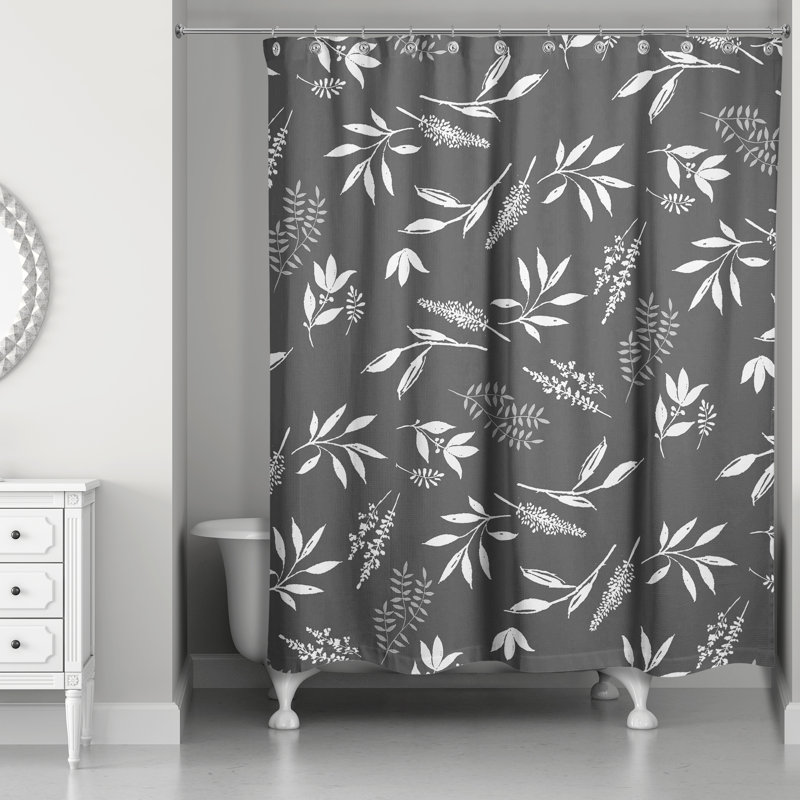 Rideau de douche simple Perine, Gris foncé