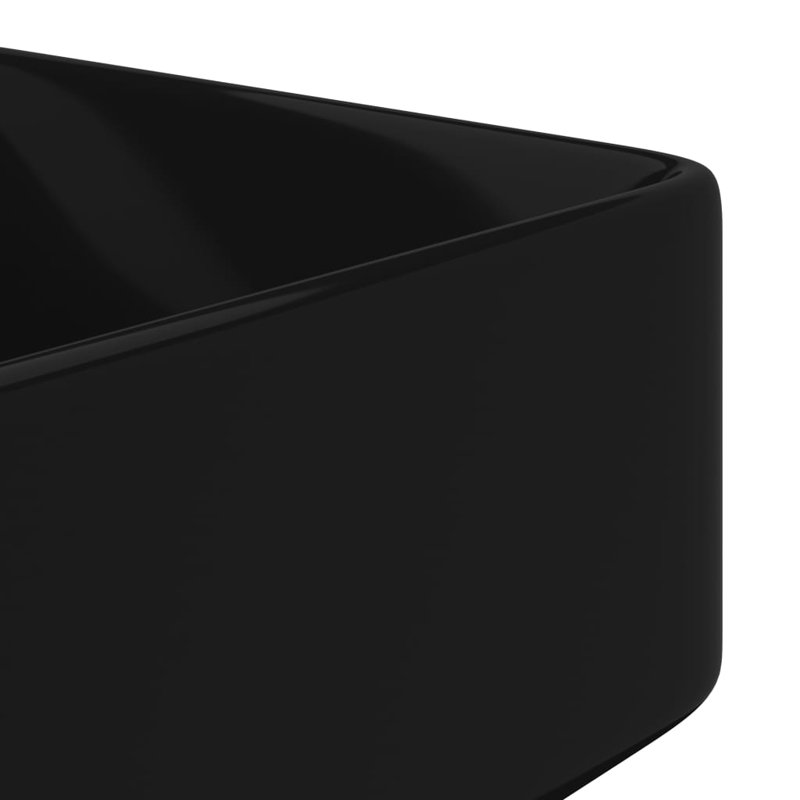 Ebern Designs Bralyn 480mm L x 370mm W Black Ceramic Square Sink