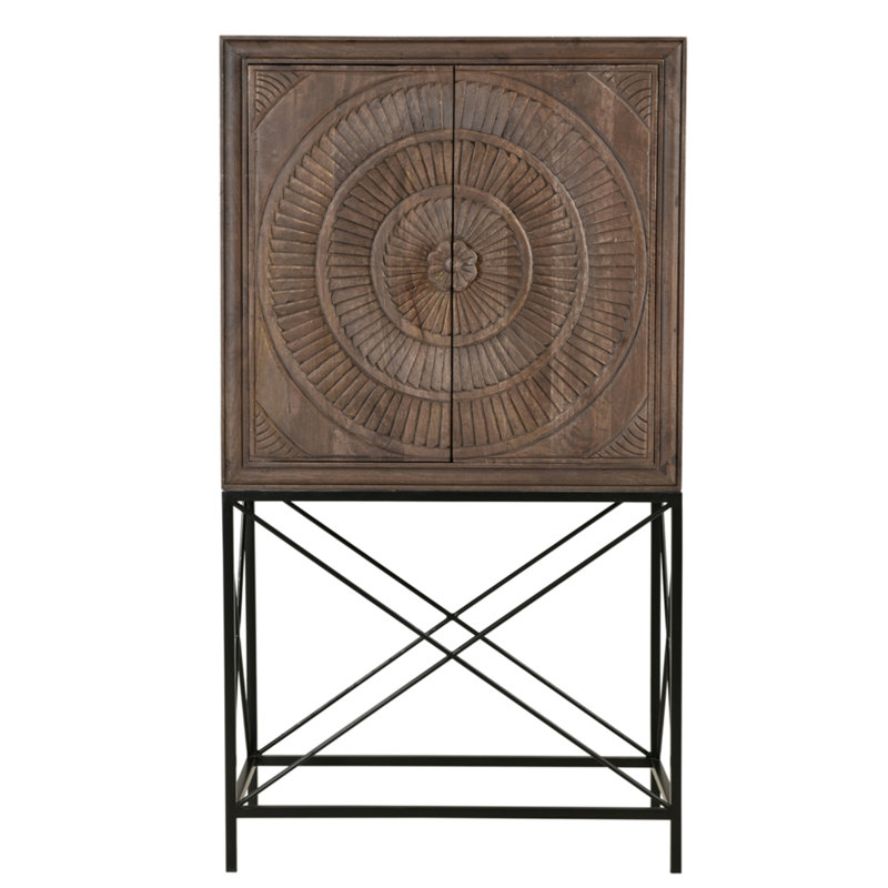 Wymore 33'' Wine Bottle & Glass Rack, Nautral